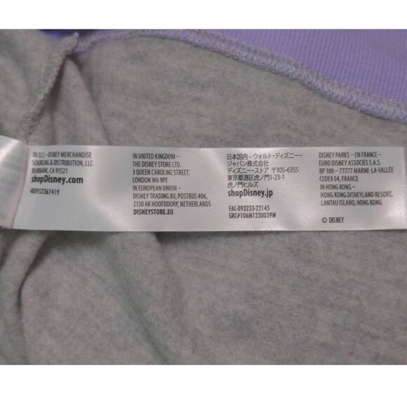 Disney Womens Crewneck Sweatshirt Purple Gray Pullover Color Block Long Sleeve M - Picture 9 of 10